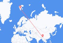 Loty z Dibrugarh w Indiach na Svalbard na Svalbardzie i w Jan Mayen