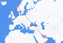 Flyg från Abu Dhabi, Förenade Arabemiraten till Sogndal, Norge