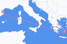 Flyg från Girona, Spanien till Santorini, Grekland