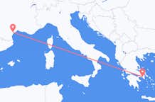 フランスのアスピランからから、ギリシャのアテネまでのフライト