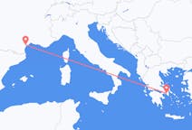 Loty z Aspirana, Francja z Ateny, Grecja