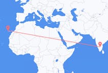 인도 벵갈루루에서 출발해 스페인 라팔마까지(으)로 가는 항공편