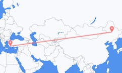 Flyg från Daqing, Kina till Dalaman, Turkiet