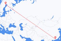 중국발 광저우, 스웨덴행 룰레오 항공편