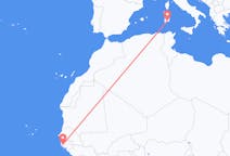 Flyreiser fra Ziguinchor, Senegal til Cagliari, Italia