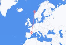 ノルウェーのオーレスンから、スペインのレウスまでのフライト