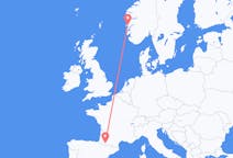 Flyg från Bergen, Norge till Lourdes (kommun i Brasilien, São Paulo, lat -20,94, long -50,24), Frankrike