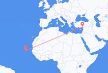 Flyreiser fra Praia, Kapp Verde til Adana, Tyrkia