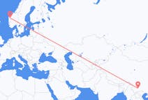 Lennot Kunmingista, Kiina Sandanelle, Norja