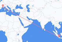 Vluchten van Jakarta, Indonesië naar Marseille, Frankrijk
