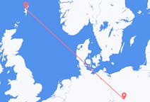 Fly fra Shetland Islands til Wrocław