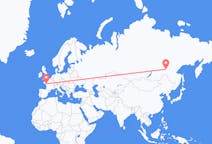Flights from Neryungri, Russia to Nantes, France