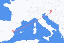クロアチアのから ザグレブ、スペインのへ バレンシアフライト