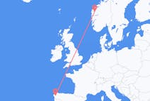 出发地 挪威出发地 桑丹目的地 西班牙圣地亚哥 － 德孔波斯特拉的航班