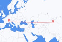 Flyg från Ürümqi, Kina till Turin, Italien