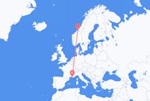 Flights from Marseille, France to Ørland, Norway