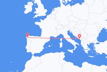 Flyg från Tivat, Montenegro till Santiago de Compostela, Spanien