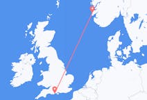 来自英格兰的出发地 伯恩茅斯目的地 挪威海宁格松的航班