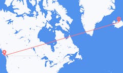 Flights from the city of Tofino, Canada to the city of Akureyri, Iceland