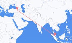 Flug frá Malacca City, Malasíu til Erzurum, Tyrklandi
