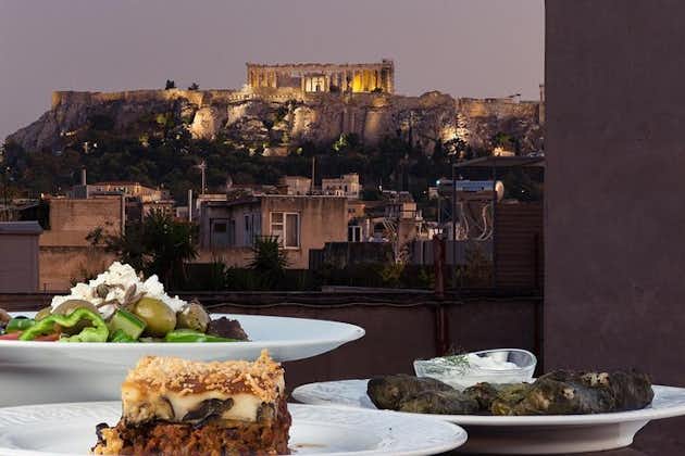 아크로폴리스 전망과 함께 그리스 전통 요리 교실 및 점심 또는 저녁 식사