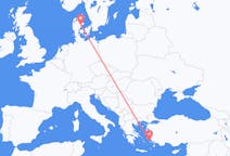 Flights from Leros, Greece to Aarhus, Denmark