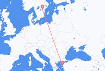 Loty z Mitylena, Grecja do Linköping, Szwecja