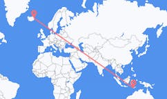 Flyreiser fra Kupang, Indonesia til Egilsstaðir, Island
