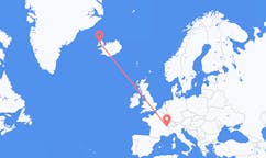 Flights from the city of Geneva to the city of Ísafjörður