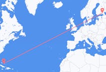 Flyg från George Town, Bahamas till Villmanstrand, Finland