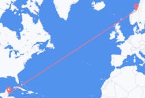 Flyg från San Pedro, Belize till Trondheim, Norge