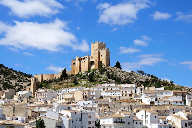 Photo of view of the castle (castillo de los Fajardo) and town, Velez Blanco, Almeria Province.