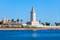 Photo of Lighthouse in the port of Malaga. Malaga is a city in the Andalusia community in Spain.