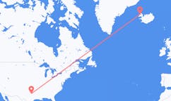 航班从美国达拉斯市到伊萨菲厄泽市，冰岛塞尔