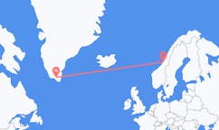 Flyg från Narsarsuaq, Grönland till Rørvik, Norge
