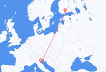 Flyg från Forli, Italien till Helsingfors, Finland