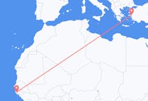Flyg från Ziguinchor, Senegal till Izmir, Turkiet