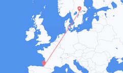 Flyg från Biarritz, Frankrike till Örebro, Sverige