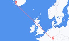 航班从冰岛雷克雅维克市到腓特烈港市，德国塞尔