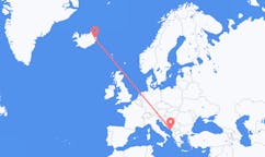 航班从黑山蒂瓦特市到埃伊尔斯塔济市，冰岛塞尔