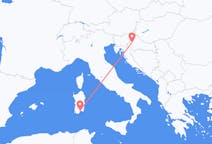 Vluchten van Zagreb, Kroatië naar Cagliari, Trento, Italië