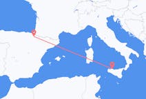 Vluchten van Pamplona, Spanje naar Palermo, Italië