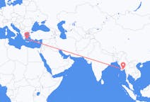 Flyg från Rangoon, Myanmar (Burma) till Plaka, Grekland