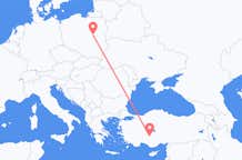 Flyrejser fra Konya, Tyrkiet til Warszawa, Polen