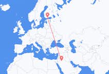 Flyrejser fra Al Jawf Region, Saudi-Arabien til Helsinki, Finland
