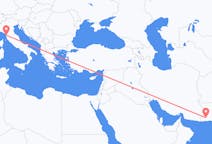 Vluchten van Turbat, Pakistan naar Pisa, Italië