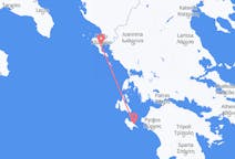 Vluchten van Zakynthos-eiland, Griekenland naar Korfoe, Griekenland