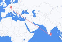 Flug frá Hambantota, Srí Lanka til Friedrichshafen, Þýskalandi