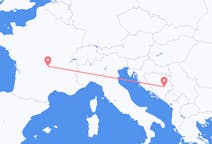Fly fra Sarajevo til Clermont-Ferrand