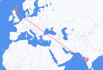 Vluchten van Hubli-Dharwad, India naar Aberdeen, Schotland